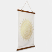 Elegant Gold op Cream Floral Henna Mandala Hangend Wandkleed (Gebogen)
