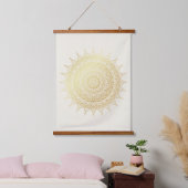 Elegant Gold op Cream Floral Henna Mandala Hangend Wandkleed (Slaapkamer)