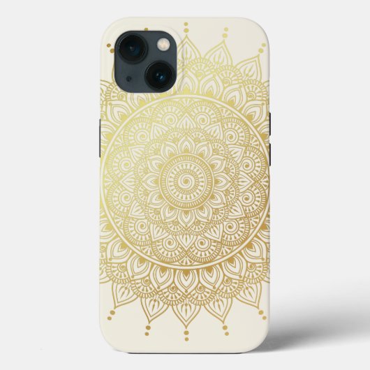 Elegant Gold op Cream Floral Henna Mandala Hoesje- Case-Mate iPhone Case (Achterkant)