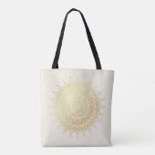 Elegant Gold op Cream Floral Henna Mandala Tote Bag (Achterkant)