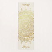 Elegant Gold op Cream Floral Henna Mandala Yogamat (Voorkant)