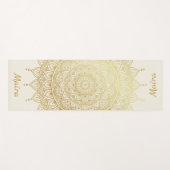Elegant Gold op Cream Floral Henna Mandala Yogamat (Voorkant (horizontaal))