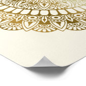 Elegant Gold op Cream Lotus Henna Mandala Afdrukke Poster (Hoek)