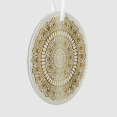Elegant Gold op Cream Lotus Henna Mandala Ornament (voorkant)