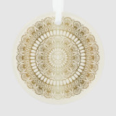 Elegant Gold op Cream Lotus Henna Mandala Ornament (achterkant)