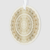 Elegant Gold op Cream Lotus Henna Mandala Ornament (voorkant)