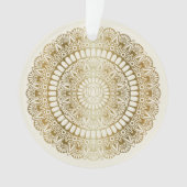 Elegant Gold op Cream Lotus Henna Mandala Ornament (voorkant)