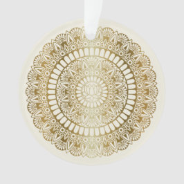 Elegant Gold op Cream Lotus Henna Mandala Ornament