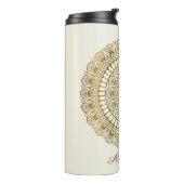 Elegant Gold op Cream Lotus Henna Mandala Thermosbeker (Gedraaid links)