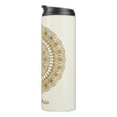 Elegant Gold op Cream Lotus Henna Mandala Thermosbeker (Geroteerd rechts)