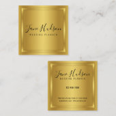 Elegant Gold op Gold Minimalist Editable Vierkante Visitekaartje (Voorkant / Achterkant)