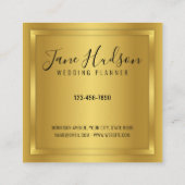 Elegant Gold op Gold Minimalist Editable Vierkante Visitekaartje (Achterkant)