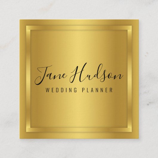 Elegant Gold op Gold Minimalist Editable Vierkante Visitekaartje (Voorkant)