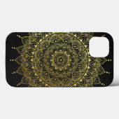 Elegant Gold op Soft Black Floral Henna Mandala Case-Mate iPhone Case (Achterkant (horizontaal))