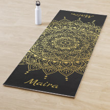 Elegant Gold op Soft Black Floral Henna Mandala