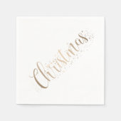 Elegant Gold op White Merry-kerstscript Servet (Voorkant)