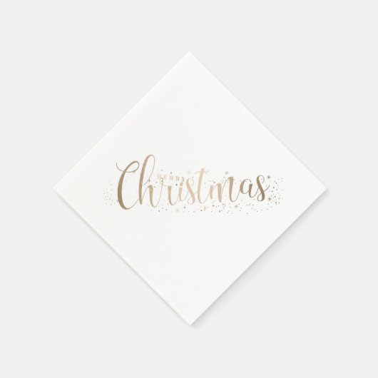 Elegant Gold op White Merry-kerstscript Servet (Hoek)