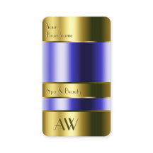 Elegant Gold Optic Blue Fluids 3D Monogram