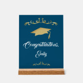 Elegant Gold Ornament Afstuderen Acryl Bord (Voorkant)