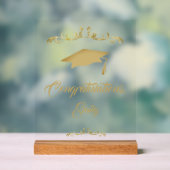 Elegant Gold Ornament Afstuderen Acryl Bord (Neutraal)