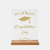 Elegant Gold Ornament Afstuderen Acryl Bord (Voorkant)