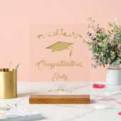 Elegant Gold Ornament Afstuderen Acryl Bord (Huwelijk)