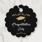 Elegant Gold Ornament Afstuderen Bedankjes Labels (Achterkant)