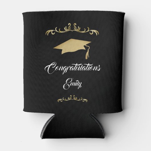 Elegant Gold Ornament Afstuderen Blikjeskoeler (Voorkant)