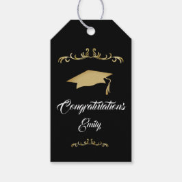 Elegant Gold Ornament Afstuderen Cadeaulabel