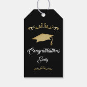 Elegant Gold Ornament Afstuderen Cadeaulabel (Achterkant)