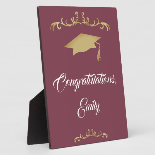 Elegant Gold Ornament Afstuderen Fotoplaat (Zijkant)