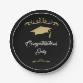 Elegant Gold Ornament Afstuderen Papieren Bordje (Voorkant)