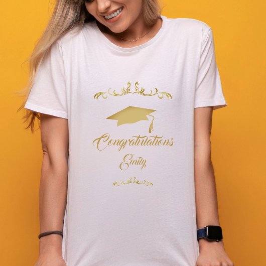 Elegant Gold Ornament Afstuderen T-shirt