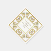 Elegant Gold Ornament Border Diamonds personaliser Servet (Hoek)