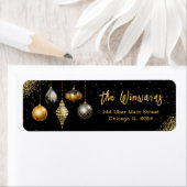 Elegant Gold Ornament Christmas Etiket (Insitu)