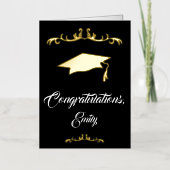 Elegant Gold Ornament Gefeliciteerd Afstuderen Folie Wenskaart (Voorkant)