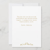 Elegant Gold Ornament Gradup Cap Bedankkaart (Achterkant)