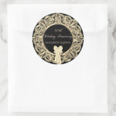 Elegant Gold Ornament, Jubileum uit het Bow Ronde Sticker (Tas)