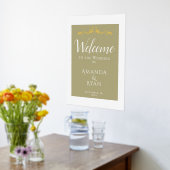 Elegant Gold Ornament Welkom Weddenschap Folie Afdrukken (Laag (Keuken))