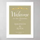 Elegant Gold Ornament Welkom Weddenschap Folie Afdrukken (Voorkant)
