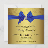 Elegant Gold Ornamental Bow Gem Fabulous 50 Kaart (Achterkant)