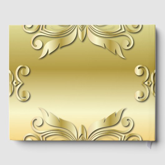 Elegant Gold Ornamental Design Black Lettering Gastenboek (Achterkant)