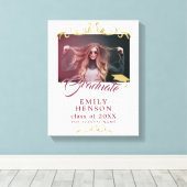 Elegant Gold Ornamenten Afstudeerder Foto Afstuder Canvas Afdruk (Insitu (Houten vloer))