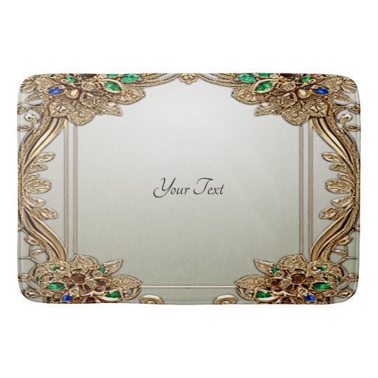 Elegant Gold Ornate Bath Mat (Voorkant)