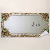 Elegant Gold Ornate Beach Towel Strandlaken (Voorkant)