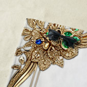 Elegant Gold Ornate Beach Towel Strandlaken (In situ)