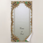Elegant Gold Ornate Beach Towel Strandlaken (Voorkant)