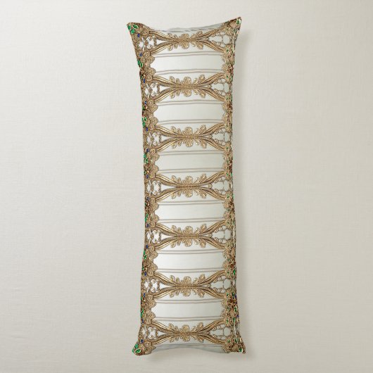 Elegant Gold Ornate Body Pillow Lichaamskussen (Achterkant (Verticaal))