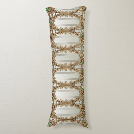 Elegant Gold Ornate Body Pillow Lichaamskussen (Voorkant Verticaal)