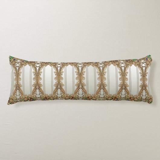 Elegant Gold Ornate Body Pillow Lichaamskussen (Voorkant)